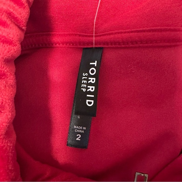 Torrid Red Velour Zip Front Long Sleeve Relaxed Lounge Hoodie Size 2X(c6 - Picture 6 of 9